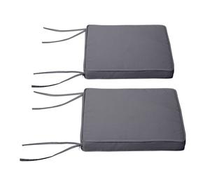 Coussins de chaise - Outsunny - lot de 2 jardin assise déhoussable rembourrage 5 cm - polyester - 45x45cm - gris foncé