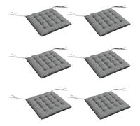 Coussins de chaise - Outsunny - lot de 6 jardin capitonné grand confort avec attaches - polyester - 40x40cm - gris