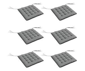 Coussins de chaise - Outsunny - lot de 6 jardin capitonné grand confort avec attaches - polyester - 40x40cm - gris