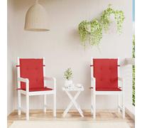 vidaXL Coussins de chaise de jardin à dossier bas – lot de 4 rouge