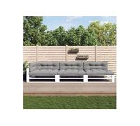 Coussins de palette 7 pcs gris tissu 3188910