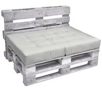 Coussins de palette Beautissu Coussins d'assise d'extérieur ECO Elements, 120 x 80 cm, gris clair