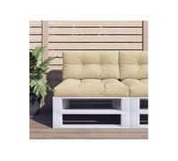 vidaXL Coussins de Palette Lot de 2 Beige Tissu