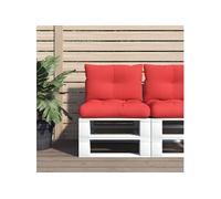 vidaXL Coussins de Palette Lot de 2 Rouge Tissu