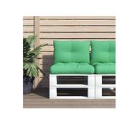 vidaXL Coussins de Palette Lot de 2 Vert Tissu