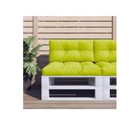 vidaXL Lot de 2 Coussins de Palette, Coussins de Siège de Salon, Coussins de Canapé de Jardin, Coussins de Chaise Extérieur, Vert Vif Tissu