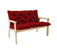 Coussins de rechange antidérapants pour balancelle d'extérieur 2 ou 3 places - Pour terrasse, jardin, porche, intérieur et extérieur - 150 x 100 x 8 cm - Rouge