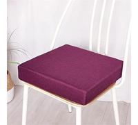 Coussins de siège d'extérieur carrés 45 x 45 x 3 cm - Rembourrage en lin - Mousse à mémoire de forme - Fond antidérapant - Amovible et lavable - Pour jardin, cuisine, salon