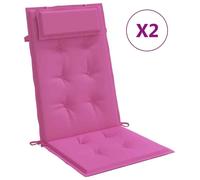 Coussins de siège pour fauteuils et chaises de jardin, avec appui-tête, imperméables, antidérapants et lavables en machine. Longueur : 120 cm. Couleur : rose. Quantité : 6