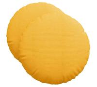 Coussins de siège ronds - vidaXL - Jaune clair - Ø 50 cm - Housse amovible - Velours côtelé - Rembourrage polyester