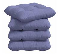Coussins de siège - vidaXL - Bleu denim - 40x40x12 cm - Housses amovibles - Rembourrage polyester - Lot de 4 - Respirant