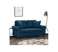 vidaXL Coussins décoratifs 2 pcs Bleu 40x40 cm Velours 349494