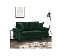 vidaXL Coussins décoratifs 2 pcs Vert foncé 40x40 cm Velours 349487 Vert G