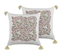 Coussins Décoratifs en Coton Motif Floral Multicolore 45 x 45 cm Lot de 2 Cariss