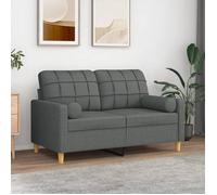 Coussins décoratifs - vidaXL - Lot de 2 - Gris foncé - Ø15x50 cm - Tissu durable