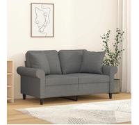 Coussins décoratifs - vidaXL - Lot de 2 - Gris foncé - 40x40 cm - Tissu durable