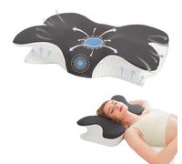 Coussins en mousse à mémoire de forme, design ergonomique, housse respirante et rafraîchissante, couleur gris foncé