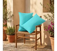 Coussins extérieur, déhoussable, lot de 2, 60x35cm - Bleu caraibes