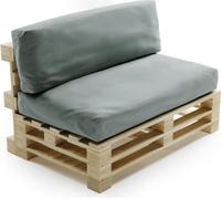 Coussins Palette Déhoussable Imperméable LOT BANANAIR 120x80cm/120x40cm Gris clair