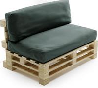 Coussins Palette Déhoussable Imperméable LOT BANANAIR 120x80cm/120x40cm Gris foncé