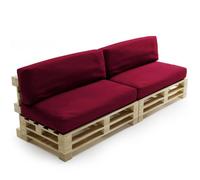 Coussins Palette Déhoussable Imperméable - LOT X2 - Bananair - Rouge Fabriqué en France