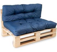 Coussins palette lot en polyester BANANAIR 120x80x15 cm bleu