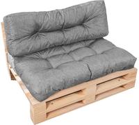 Coussins palette lot en polyester BANANAIR 120x80x15 cm gris