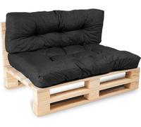 Coussins palette lot en polyester BANANAIR 120x80x15 cm noir