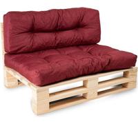 Coussins palette lot en polyester BANANAIR 120x80x15 cm rouge