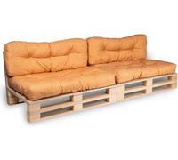 Coussins Palette lot x2 en polyester BANANAIR 120x80cm/120x40cm Orange