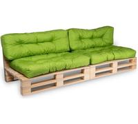 Coussins Palette lot x2 en polyester BANANAIR 120x80cm/120x40cm Vert