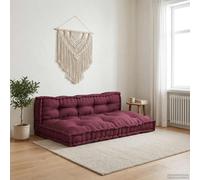 Coussins pour canapé palette vidaXL, lot de 2, tissu, marron châtaigne, 120 x 80 x 38 cm