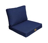 Coussins pour fauteuil effet lin déhoussable 60x60cm Bleu indigo