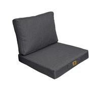 Coussins pour fauteuil effet lin déhoussable 60x60cm Gris chiné