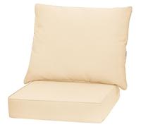 Coussins pour meubles de jardin COSTWAY, coussin d'assise 64 x 64 x 15 cm + dossier 80 x 65 x 18 cm, rembourrage pour meubles de jardin, coussin pour chaise de jardin, coussin d'assise