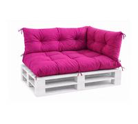 Coussins pour palettes VBChome 120 x 80, 120 x 40 et 70 x 40 cm pour palettes Euro, meubles, support de palette, jardin, balcon, 12 couleurs, rembourrage en flocons de mousse, rose, lot de 3