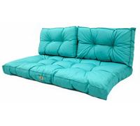Coussins pour salon de jardin capitonné 100x50cm Bleu caraibes