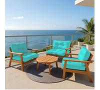 Déco arts Coussins capitonnés XL - 60x60 cm - Bleu clair
