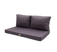 Coussins pour salon de jardin déhoussable 100x50cm Gris carbone