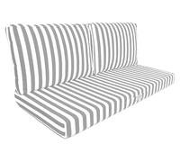 Coussins pour salon de jardin déhoussable 100x50cm - Rayure gris clair