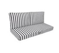 Coussins pour salon de jardin déhoussable 100x50cm Rayure gris foncé