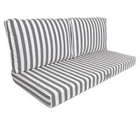 Coussins pour salon de jardin déhoussable 100x50cm - Rayure Gris foncé