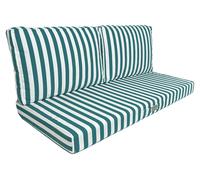 Coussins pour salon de jardin déhoussable 100x50cm - Rayure Vert