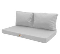 Coussins pour salon de jardin déhoussable 120x60cm - Gris galet