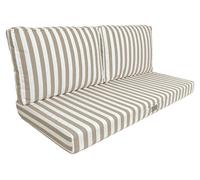 Coussins pour salon de jardin déhoussable 120x60cm - Rayure Beige