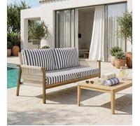 Coussins pour salon de jardin déhoussable 120x60cm - Rayure Gris foncé