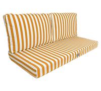 Coussins pour salon de jardin déhoussable 120x60cm - Rayure Jaunes