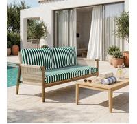 Coussins pour salon de jardin déhoussable 120x60cm - Rayure Vert