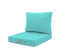 Coussins pour salon de jardin déhoussable 50x50cm Bleu caraïbes