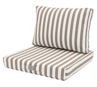 Coussins pour salon de jardin déhoussable 50x50cm - Rayure Beige